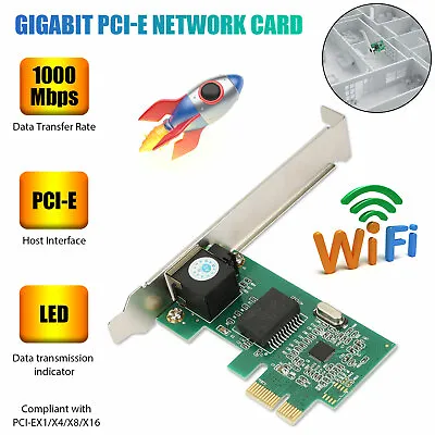 PCI-E PCI 10/100/1000 Mbps LAN Card Express Gigabit Ethernet Network Adapter • $10.48