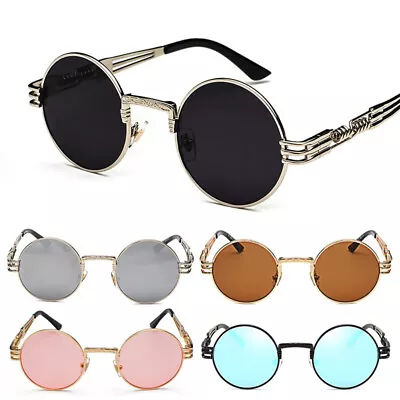 Vintage Steampunk Sunglasses Inspired Round Hippie Glasses Metal Frame Eyewear • $9.99