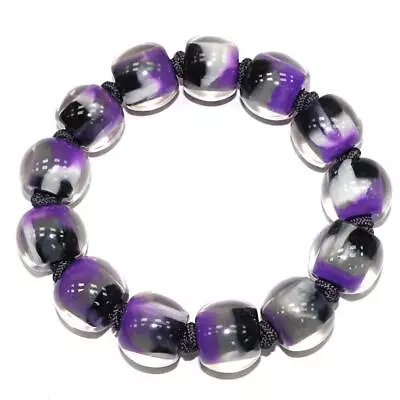 Zsiska Colourful Beads Purple Marble Bracelet • $16.80