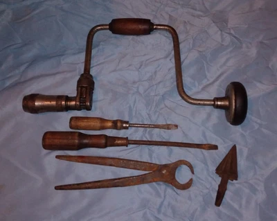 $20 • Buy Vintage Millers Falls No. 1712 Bit Brace Hand Drill Lot. Screwdrivers. Pliers