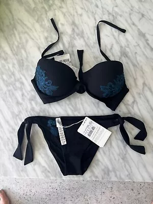 La Perla Bikini  Blue   Color With Embroidery NEW TAGS $ 600.00 • $225