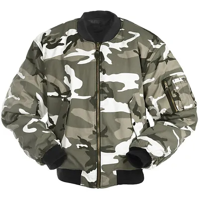 Military Combat Ma1 Army Flight Pilot Bomber Mens Jacket Urban Camouflage S-3Xl • $97.95