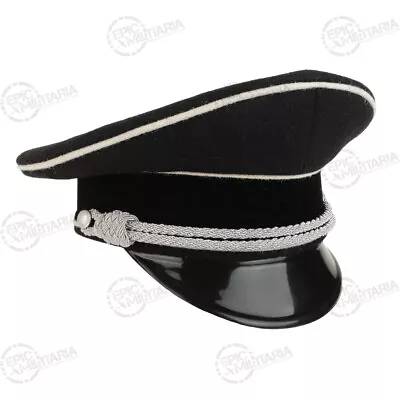 £40.95 • Buy WW2 German Army Officer Visor Cap Without Insignia - Black Wool Military Repro