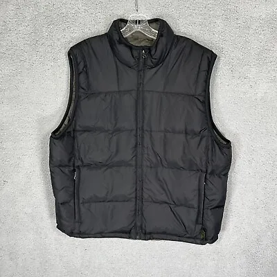 Eddie Bauer Vest Mens Large Black Goose Down Puffer Full Zip Sleeveless • $29.64