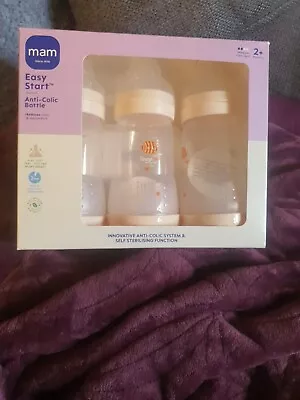 Mam Easy Start Newborn Essentials colours Of Nature Anti-colic Bottle Set • £15