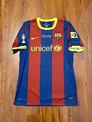 Xavi 2010-11 FC Barcelona Copa Del Rey Final Match Issue Un Worn Shirt Size M • $2500