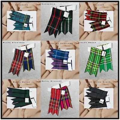 Kilt Flashes Scottish Highland Multi Colors Tartan Comes Heavy Buckle & Garter • $12.49