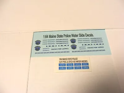 Maine State Police 1/64 Water Slide Decal Sheet Set Fits SUVs Cars Trucks • $7.99
