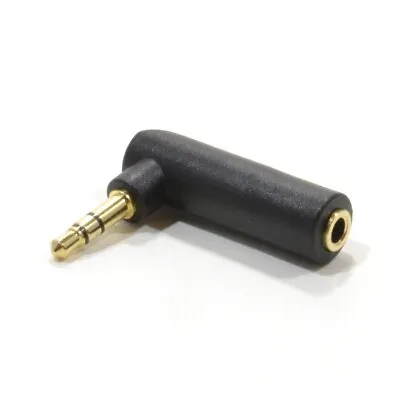 3.5mm Stereo Jack To 3.5mm Jack Socket Right Angle Adapter Gold Ends • £3.99