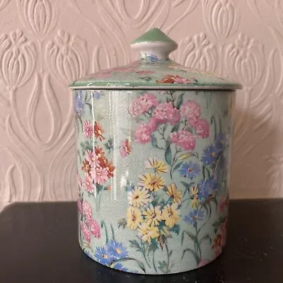 £25 • Buy Shelley  Pottery Melody Green Chintz Preserve Pot With Lid
