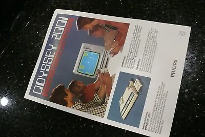 Philips Magnavox Odyssey 2001 Vintage Electronic Video Game Console PAPER INSERT • $9