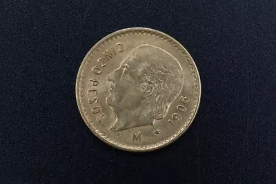 1906 MEXICO Gold 5 Peso Gold Coin Brilliant Uncirculated Value $1400 - $1600 • $350