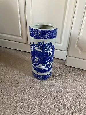 Vintage Blue Ironstone Umbrella Stand Pot • £30