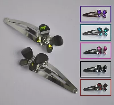 £3.75 • Buy Butterfly Hair Clips/sleepies/snaps/slides/accessories X 2. 6 Jewel Colours. UK