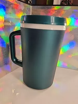 Vintage Aladdin 32 Oz Insulated Travel Coffee Cup Mug W/ Lid Forest Green Hot  • $20
