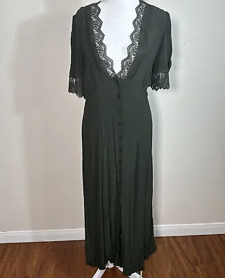 ZARA Lace Forest Green Size Large • $29.99