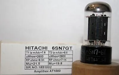 6SN7GT HITACHI Black Base Made In Japan Amplitrex Tested Qty 1 Pc #1851002 • $128.06