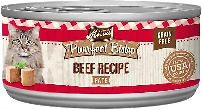 Merrick Purrfect Bistro Grain Free Wet Cat Food Beef Recipe Pate - 3 Oz. Can • $90.93