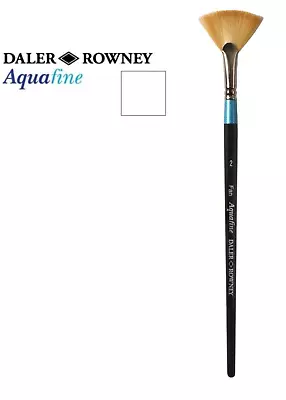 Daler Rowney Aquafine Synthetic Fan Short Handle Watercolour Brush Size 2 • £7.87