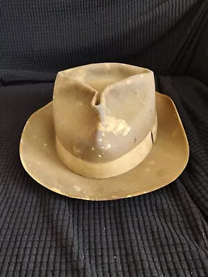 Penney's Marathon Brown Fedora Hat Felt  Size 7 Vintage • $50