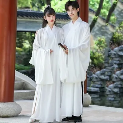 Chinese Song Hanfu Inner Wear Robe Dress White Ming Dynasty Men Women Sleepwear  • $29.08