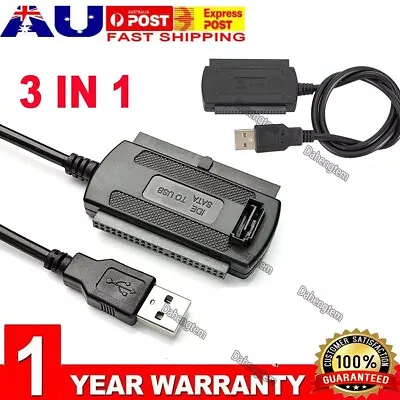$5.99 • Buy SATA/IDE/PATA To USB 2.0 Adapter Converter Cable For 3.5 2.5 '' Hard Drive Disk