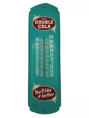 Vintage ORIGINAL DOUBLE COLA SODA POP ADVERTISING 17  THERMOMETER SIGN COUNTRY • $35.51