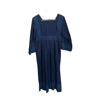 Vintage Marimekko Finland Iconic Cotton Blue Dress Size M 38/8 • $185.62