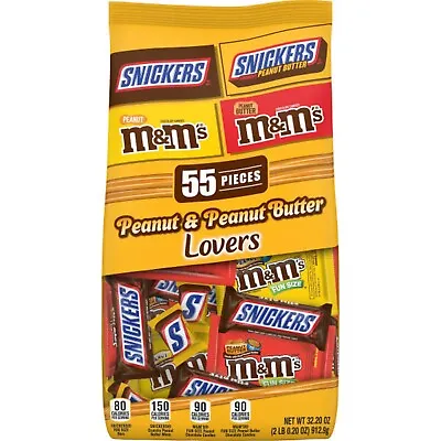 SNICKERS & M&M'S Peanut & Peanut Butter Lovers Fun Size Chocolate Candy Varie... • $33.92