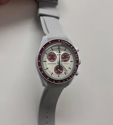 £19.99 • Buy PLUTO GREY - RUBBER WATCH STRAP For OMEGA X SWATCH SPEEDMASTER MOONSWATCH
