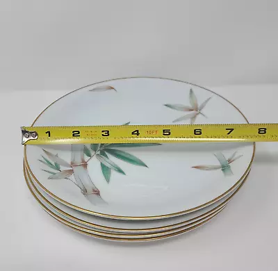 Set Of 4 Noritake China Canton (5027) Bamboo 7 7/8  Dessert Salad Plates EUC • $26