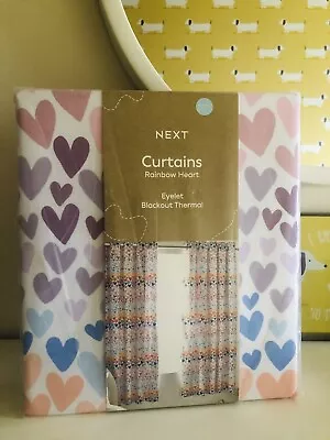 Next Heart Rainbow Curtains 46x54”  Blackout Thermal New • £32.99