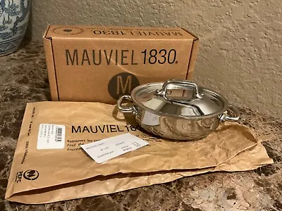 NIB Mauviel M'Minis Stainless Steel 0.42 Qt Oval Cocotte With Lid #513313 France • $75.99