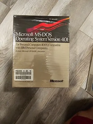 Vintage Microsoft MS-DOS Operating System Version 4.01 - Open Shrink Wrap • $99.76