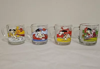 Garfield McDonald's 1978 Vintage Full Set Of 4 Clear Glass Mugs • $39.99