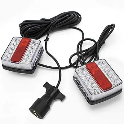 Upgraded Magnetic Led Trailer Towing Light Kit 24ft Cable With 7 Pin Plug Ip68  • $74.62