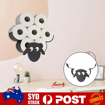 Metal Sheep Toilet Paper Roll Holder Stand Storage Bathroom Organizer Black AU P • $24.59