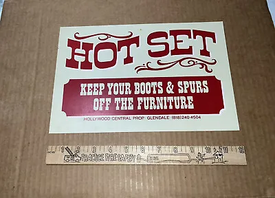 Vintage HOT SET  Keep Boots & Spurs Off Furniture Sign Plastic Movie Props Funny • $17.50