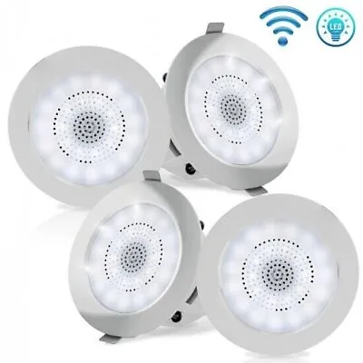 Pyle 4’’ Bluetooth Ceiling/Wall Speakers 4 2-Way Speakers W/ Built-in LED Light • $130.99