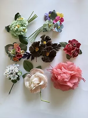 Lot Of Vintage Millinery Flowers Floral Art Crafting • $48