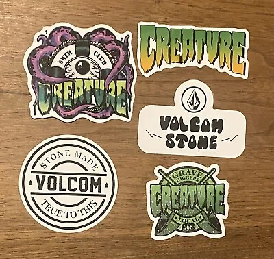 6 Pcs. Volcom X Creature Skateboard Stickers • $7.99