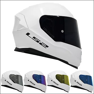 £129.99 • Buy Ls2 Ff800 Storm Full Face Acu Gold Motorcycle Tinted Visor Crash Helmet - White