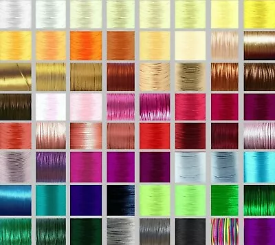 Rattail Nylon Cord 2mm 80 COLOURS Satin Thread Kumihimo Macrame BUY 4 GET 2 FREE • £2.49