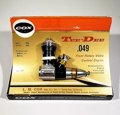 Cox TeeDee .049 Control Line Model Airplane Engine - BRAND NEW !! • $56