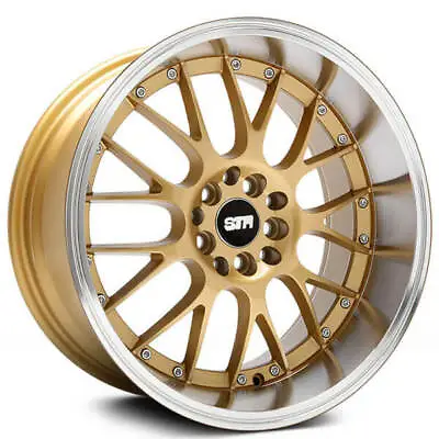 $1099 • Buy 18x8.5 STR Wheels 514 Gold Face With Machined Lip Rims JDM Style (B10)