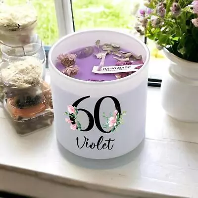 £16.99 • Buy Personalised Gift For 60th Birthday Candle Boxed Floral Design FLA-60