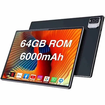 Tablet Android 10 Inch Tablet 4+64GB Tablets Android 11 Tablet Quad-Core Netflix • $72.98