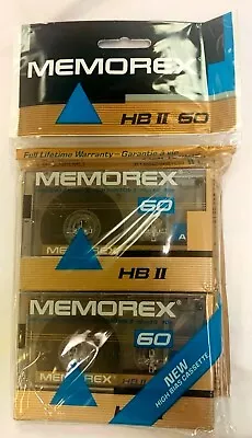 Memorex HB II 60 High Bias Blank Cassette New Sealed - Two (2) Pack • $7.95