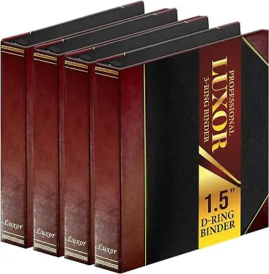 4 Pack Of Professional Luxor 3 Ring Binder 1.5 Inch Locking Slant Angle D-Rings • $34.50