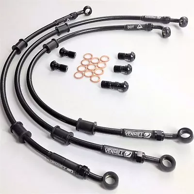 HONDA CBR600F F4X F4i 1999-06 VENHILL F&R S/steel Braided Brake Lines Hoses RACE • $116.86